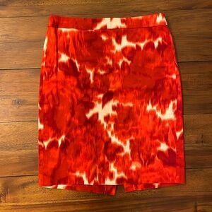 J crew pencil skirt red pattern size 2
